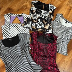 White House Black Market Women's Tops - Black, White, Red, Gray, brownish.